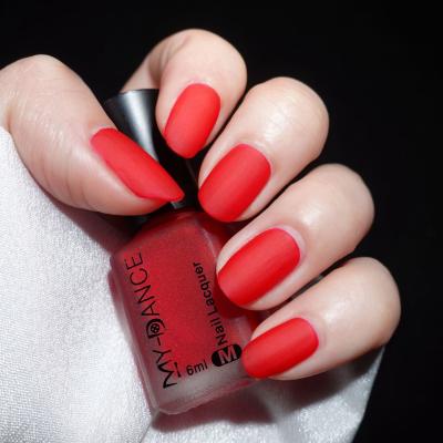 China NAIL 6ml Matte Finish Nail Polish - easy peel off and quick dry organic water based warm red nail polish for women for sale