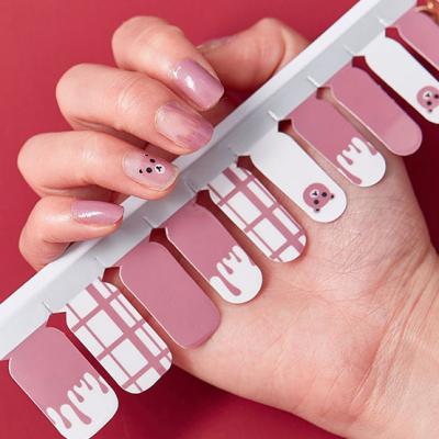 China Easy To Apply 20 Sheets Nail Sticker Nail Polish Strips Private Label Nail Gel Polish Custom Packaging Blue Wraps for sale