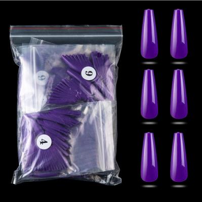 China Perfect Size Fitting& Comfortable Wearing 500pcs Solid Color Stiletto/Coffin Nail False Tips Artificial Nail Fake Nails For Beginner for sale