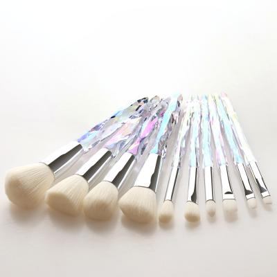 China Angular Blush 10PCS Professional Makeup Brush Set , Glitter Crystal Style Makeup Brushes Premium Synthetic Include Base for sale