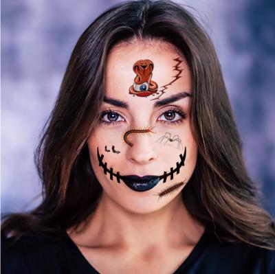 China Temporary Unique Design Temporary Face Tattoo Sticker For Halloween for sale