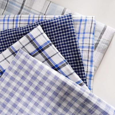 China Organic Canvas Woven Textiles 17*17 For Men's Shirts Plaid Style Yarn Dyed 100% Pure Organic Canvas Fabric Gots Certified for sale