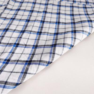 China Organic Linen Cotton Woven Fabrics L/C15*15 Plaid Style Gots Certificated Linen Fabric Yarn Dyed for sale