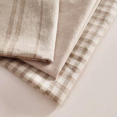 China Organic Linen Fabrics Natural Color Canvas Woven Fabric For Home Textile Blended Linen Rayon Organic L/V10*10 for sale