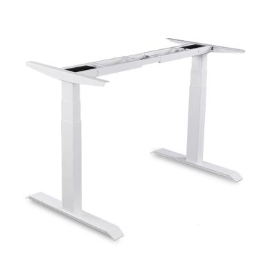 China Ergonomic Dual Motor Height Adjustable Table (Height) Electrically Framed Office Desks Standing Leg for sale