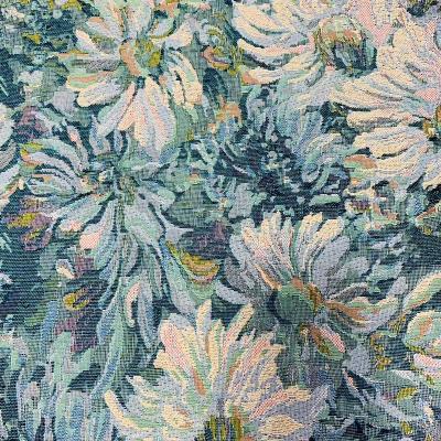 China Abrasion-Resistant High-end thickening yarn-dyed Monet oil painting flower French clothing bag polyester cotton jacquard fabric for sale