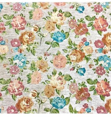 China Abrasion-Resistant Spring new clothing bags encryption chenille Flower jacquard fabric in stock for sale