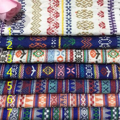 China Abrasion-Resistant Ethnic style mini monogram yarn-dyed jacquard fabric Wholesale of clothing, bags, shoes, fabrics, etc. for sale