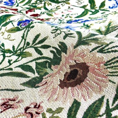 China Abrasion-Resistant Popular small fresh pillow bags and crafts plant branches polyester cotton jacquard fabric for sale