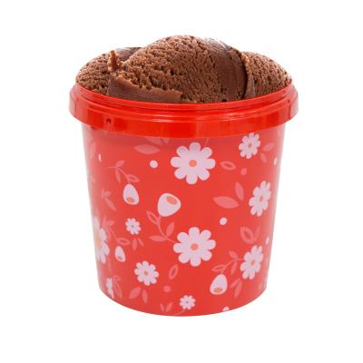 China Anti-theft. Factory wholesale hot sale 1L color customized IML pp plastic bucket for ice cream container for sale