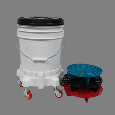 China Home Wash Station 20L Durable Custom Plastic Bucket Dolly Bucket With Net Cover And Gamma Lid for sale