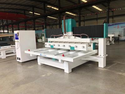 China CE approval CA-1225 4 axis Multi spindle 3D Wood Engraving Machine / 4 Axis CNC Router with 8 heads for sale