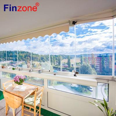 China Indoor Design Balcony Panel Screen Balcony Child Proof Folding Glass Balcony for sale