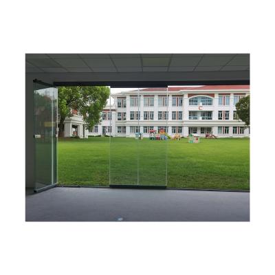 China Popular Design Waterproof Baltic Aluminum Folding Sliding Frameless Glass Patio Doors for sale