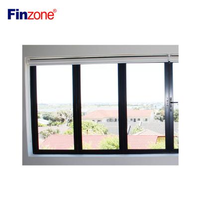 China Accordion Folding Smooth Sliding Aluminum Folding Window With Double Glass for sale