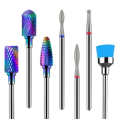 China To Remove Extended Nail Under Carved Koofar Nail Drill Bit Set Tungsten Carbide Diamond Cuticle Nail Bits 3/32 Inch Bit Manicure Pedicure Remover Tools for sale