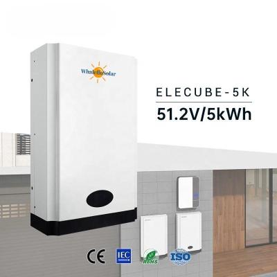 China Whaleflo Solar Elecube 100Ah 48V 5.1kwh Wall-Mounted Home Energy Storage Lithium Battery With LED Display for sale