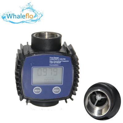 China Whaleflo Blue Color 1inch Nylon plasticK24 Fuel Flowmeter Adblue Flow Meter for Diesel Oil for sale