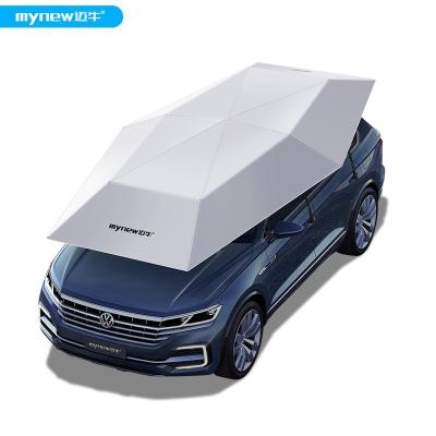 China 4.6M Semi Automatic Car Umbrella Folded Portable Sunproof Shade Canopy Cover Universal Fit Car tent umbrella for sale