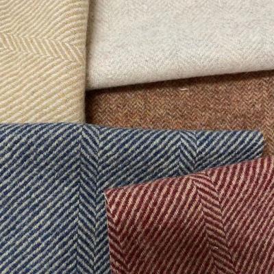 China Anti Pill 100%Wool Herringbone Yarn Dyed Woolen Fabric , Wholesale Woolen Fabric for sale