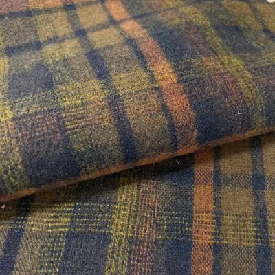 China Anti fabric 100%, wholesale wool pill wool plaid fabric for sale