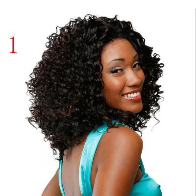 China Body Wave Wholesale Curly Perm Head Set High Temperature Silk Afro Fluffy Curly Hair Wig for Women for sale