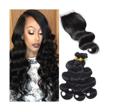 China Hot Selling Good Quality 100% Pure Original Natural Hair Bundles With Closure Hair Extension for sale