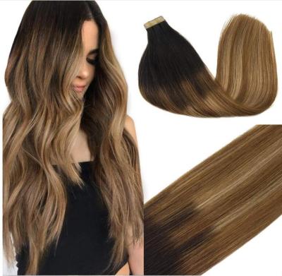 China Pure Original Natural Hair Made In China Top Quality Curly Tape In Human Hair Extensions Invisible Natural for sale