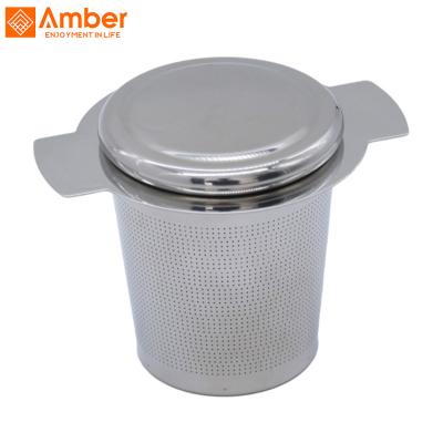 China Good Quality Sustainable Double Handle 304 Stainless Steel Fine Mesh Basket Tea Strainer for sale