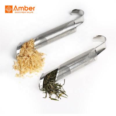 China New Promotion Gift Wedding Gift 304 Stainless Steel Tea Filter Pipe Handle Viable Hanging Tea Infuser Type for sale