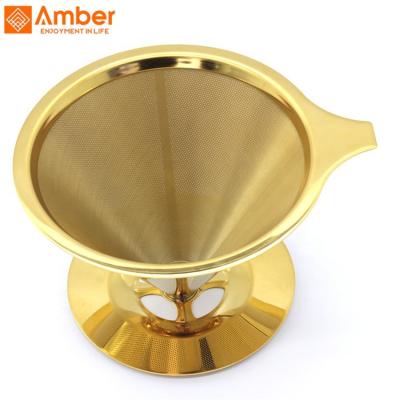 China Newest Sustainable Reusable Stainless Steel Filter Coffee Tools Seat Coffee Tea Drip Coffee Filter for sale