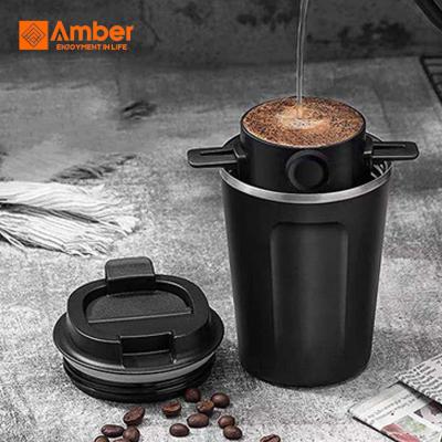 China Sustainable new type of portable foldable coffee filter stainless steel paperless pour over coffee dripper for camping for sale