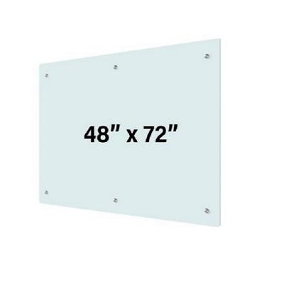 China Magnetism Clear Magnetic Glass Whiteboard 48x72 Inches Frameless Wall Mounted White Board Dry Erase Board for Office Home School for sale