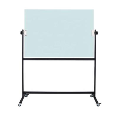 China Magnetism Double Sides with 360 Swivel Tempered Glass Reversible Movable Whiteboard with Strong Stand Holder for Classroom Office Whiteboard for sale