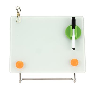 China Magnetism Table Or Desk Use White Tempered Glass Note Board for sale