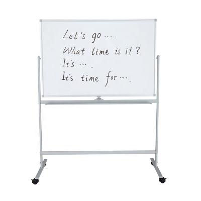 China Magnetism 360 Degree Reversible Both Side Whiteboard With Stand Holder With Matt Aluminum Alloy Frame for sale