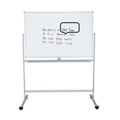 China 360 Degree Magnetism Magnetic Reversible Side Whiteboard With Stand Holder Glass Whiteboard for sale