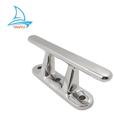 China For marine or decorative 316 docks wholesale angled cleat stainless steel manufacturer marine mooring bollard with base plate for sale