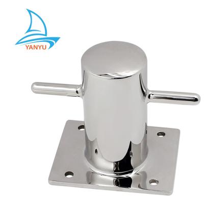 China Dock Rope Cleat Marine Equipment Stainless Steel Material 316 Single Cross Marine Mooring Bollard For Yacht / Boat for sale