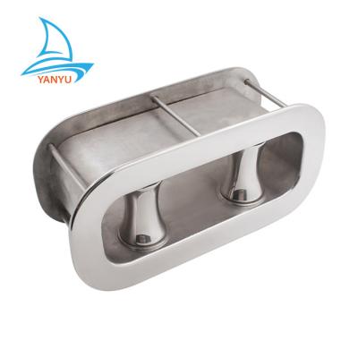 China Boat Hardware Fitting Yanyu Manufacture 100% Polishing 316 Stainless Steel Double Wheels Fair Lead Boat Accessories for sale