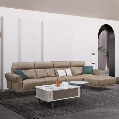 China Nordic Modern Home Modular Sectional Sofa Set Furniture Eco-friendly Water-based Leather Sofas For Living Room Te koop