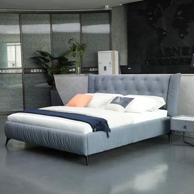 Китай Adjustable Home Furniture (Size) Modern Bedroom Bed Sets King Size Italian Designs Velvet Fabric Bed продается