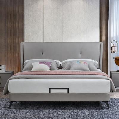 中国 Adjustable (Height) Leather Bedroom Furniture Luxury Modern King Size Soft Leather Double Upholstered Beds 販売のため