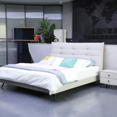 중국 Latest Luxury Modern Platform Bedroom Adjustable Single Design Leather Soft Back (Size) 1.8m Double Bed Leather Bed 판매용