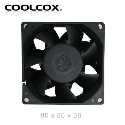 China Computer Case Coolcox 8038,80x80x38mm DC Axial Fan,DC12V/24V 80x38mm Fan,Server Fan for sale