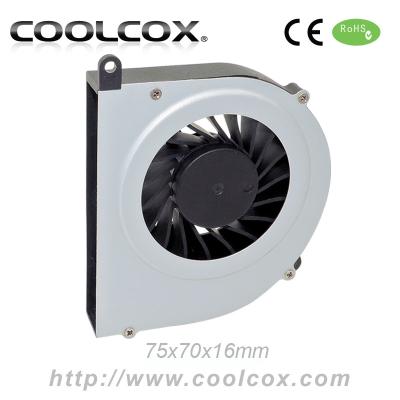 China Home Appliance CoolCox 7515 Small Blower Fan, 75x70x15mm Blower Fan, Turbo Fan, 5V/12V/24V, DC Centrifugal Fan, 2 Ball Bearing or Socket for sale