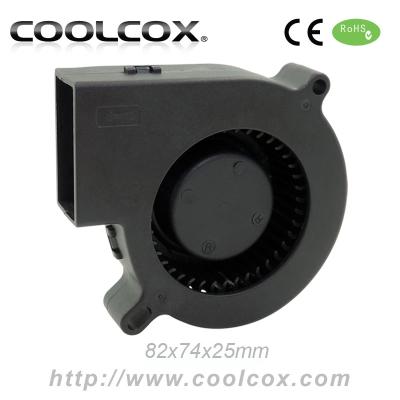 China Home Appliance CoolCox 7525 Small Fan Fan, 82x74x25mm Fan Fan, Turbo Fan, 5V/12V/24V, DC Centrifugal Fan, 2 Ball Bearing or Socket for sale