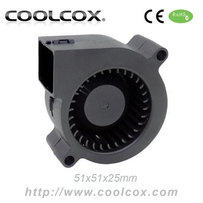 China Home appliance CoolCox 5025 small fan fan, 51x51x25mm mini turbo fan, 5V/12V/24V, DC brushless electric blower fan, small centrifugal fan for sale