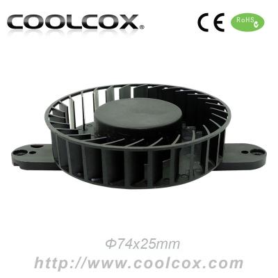 China Home appiance CoolCox diameter 74x25mm fan frameless fan, application for mini fridge, bladeless fan for sale