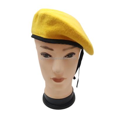 China Plush Berets for Men and Women,Wool and leather Beret Hats for sale